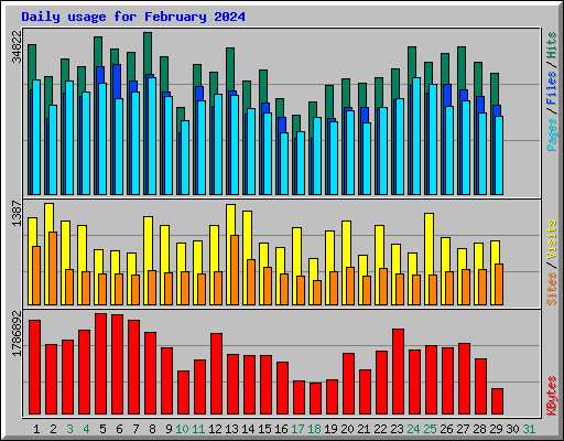 Daily usage for February 2024