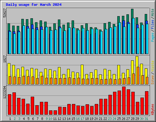 Daily usage for March 2024