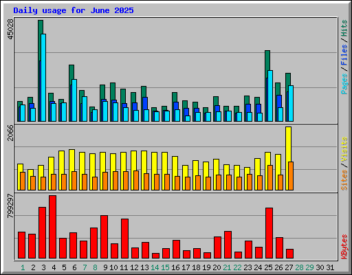 Daily usage for June 2025