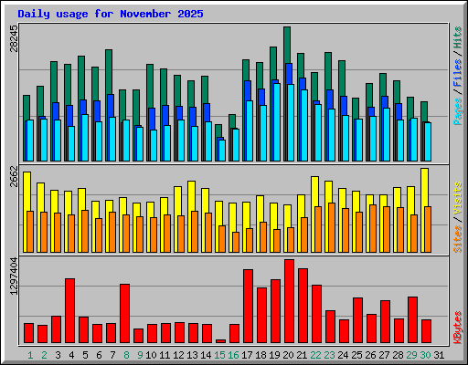 Daily usage for November 2025