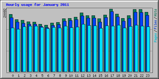 Hourly usage for January 2011