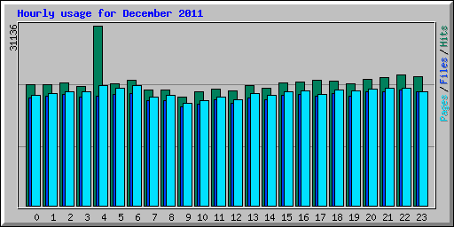 Hourly usage for December 2011