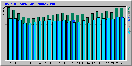 Hourly usage for January 2012