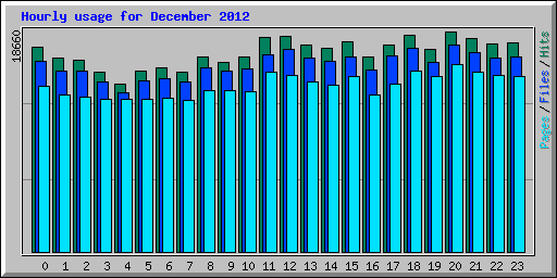Hourly usage for December 2012