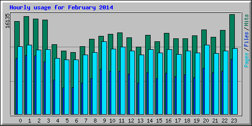 Hourly usage for February 2014