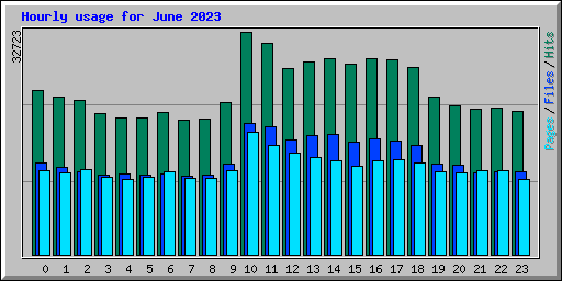 Hourly usage for June 2023