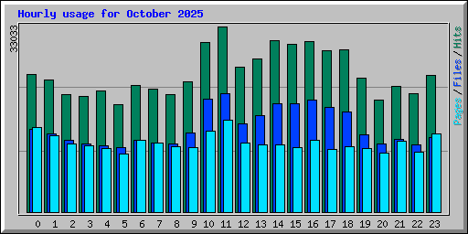 Hourly usage for October 2025